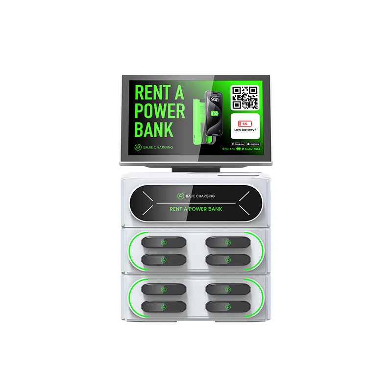 Bajie Charging 8 Slot Stackable Sharing Power Bank Vending Machine Cell Phone Charging Station Kiosk for Commercial Places