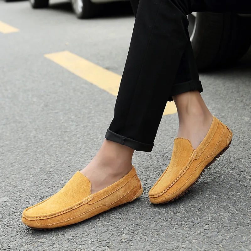 Suede Leather Man Loafers Luxury 2021 Casual Shoes For Men Boat Shoes Handmade Men Slipon Driving Shoes Male Moccasins Zapatos99