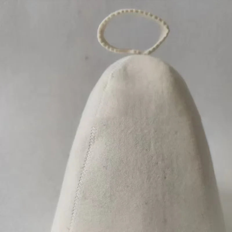 Wholesale Modern Design Natural Wool Felt High Temperature Insulation Bath Cap Customizable Logo with Pine Wood for Sauna Rooms
