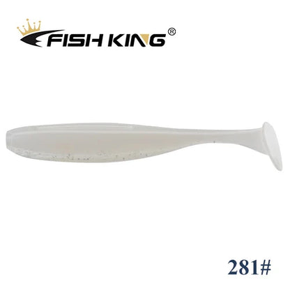 FISH KING Easy Shiner Fishing Lure 50mm 75mm 100mm Wobblers Carp Fishing Soft Lures Silicone Artificial Double Color Bait T Tail