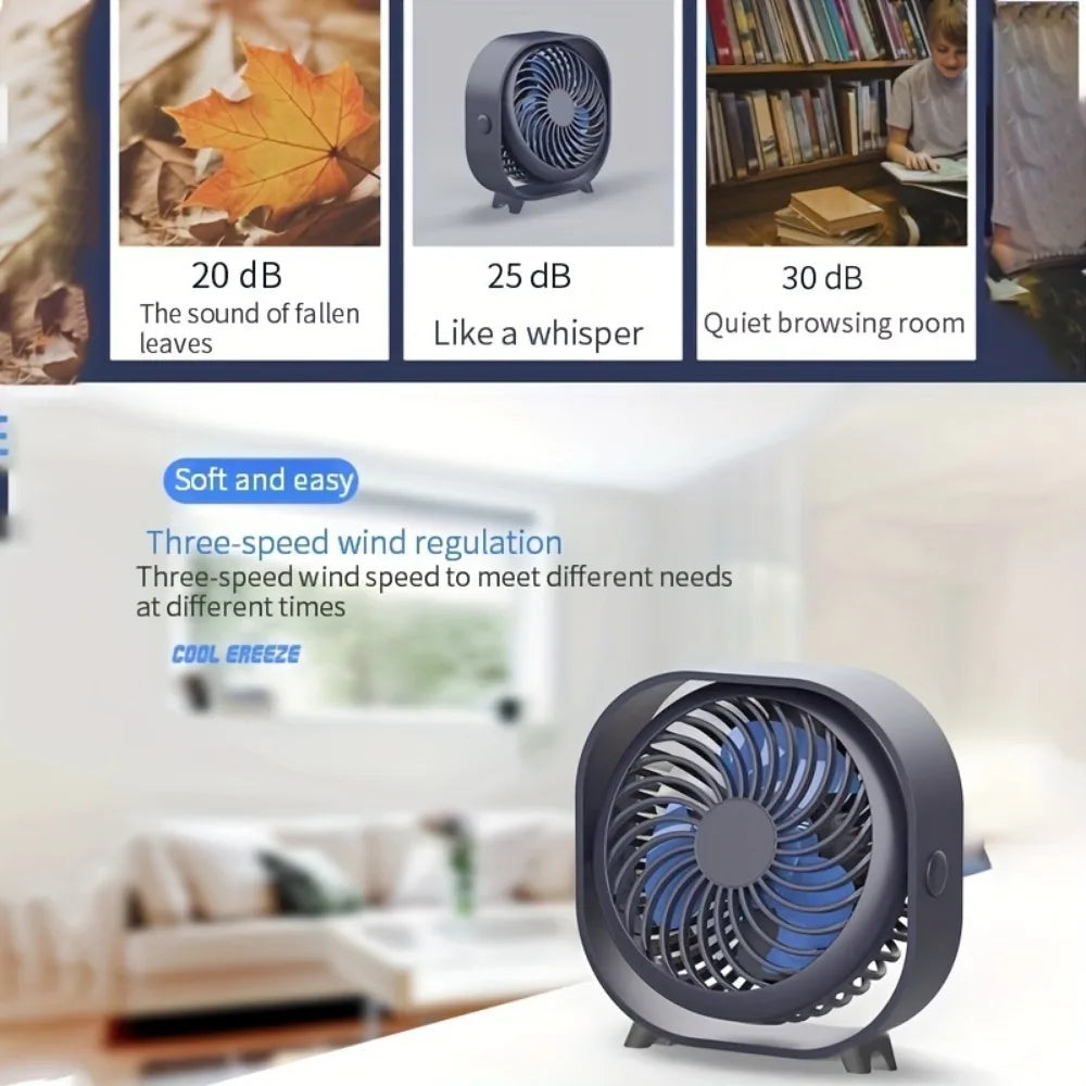 New Desktop Small Fan Rechargeable USA Stock Free Shipping Desktop Fan Portable Office Dormitory Home Sports Car Mini Fan