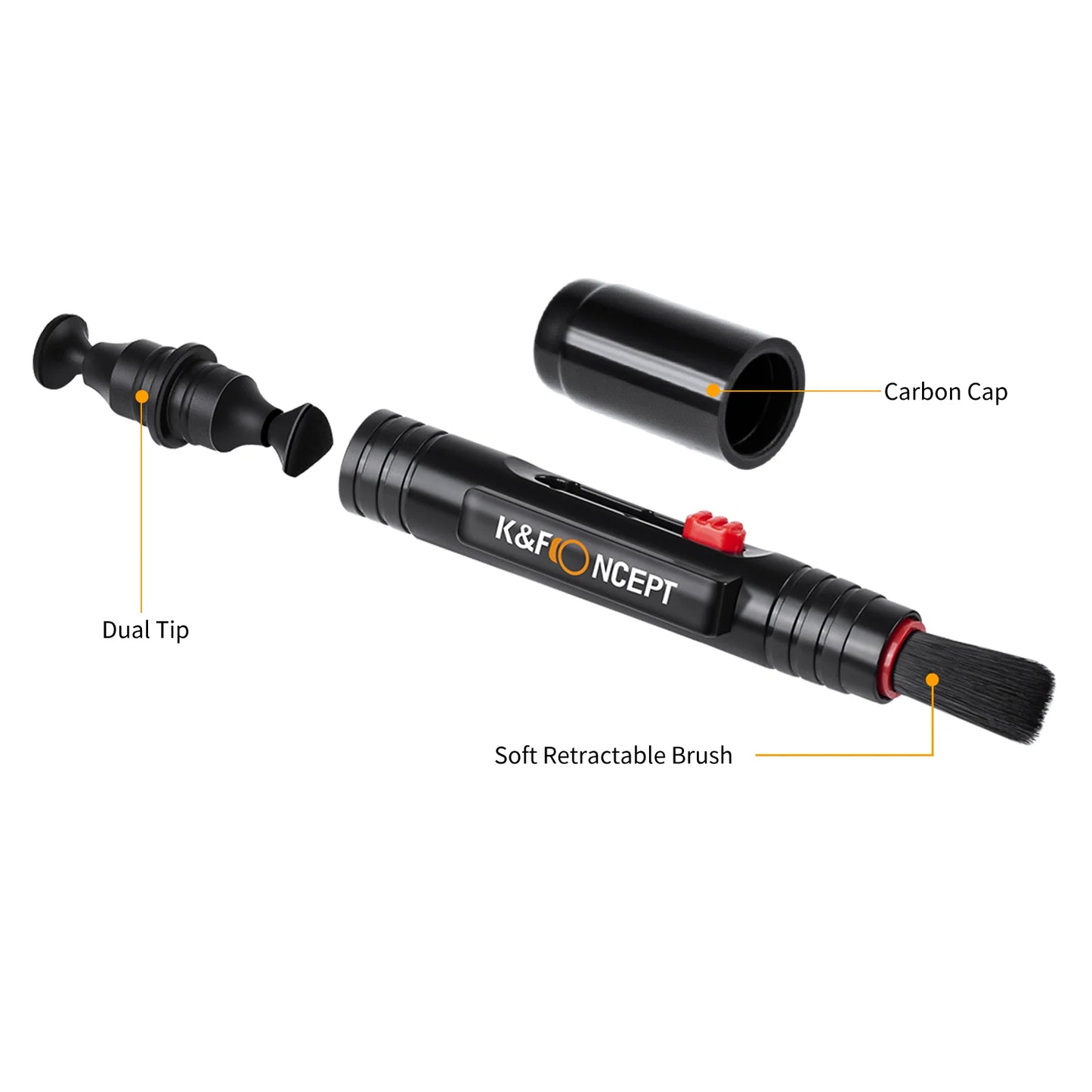 K&F Concept Lens Cleaning Pen with Retractable Soft Brush for DSLR Cameras and Sensitive Electronics Optics Cleaning Tool