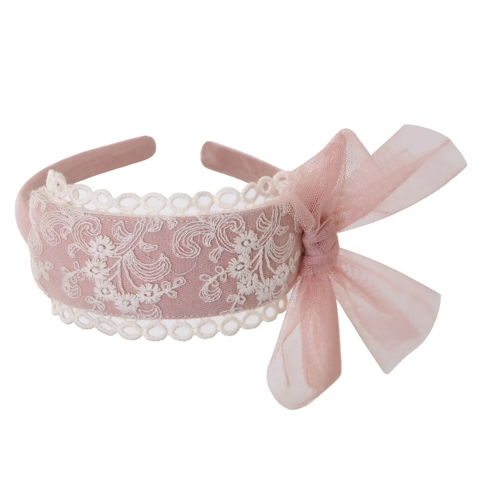 OEM  Pettigirl Valentines Outfits in Children Casual Lace Vintage Dresses with Headband Wholesale Boutique Clothing 1BAG=1PCS