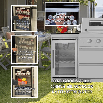 Usa Warehouse Luxury 304 Stainless Steel Bbq Modular Outdoor Kitchen Cabinet Set With Sinks Fridge
