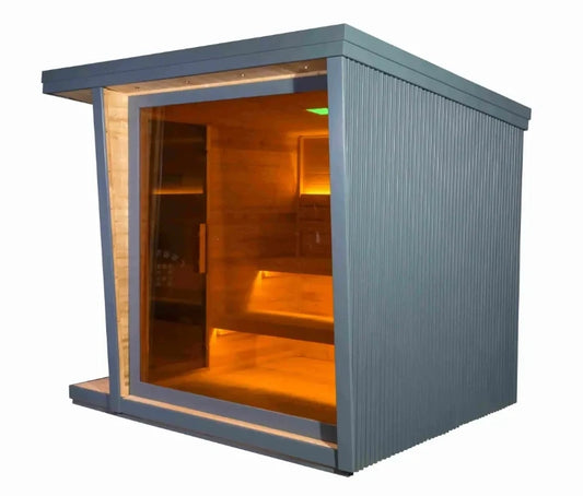 4 Person Carbonized Spruce Traditional Dry Sauna Outdoor Wooden Sauna for Backyard Garden