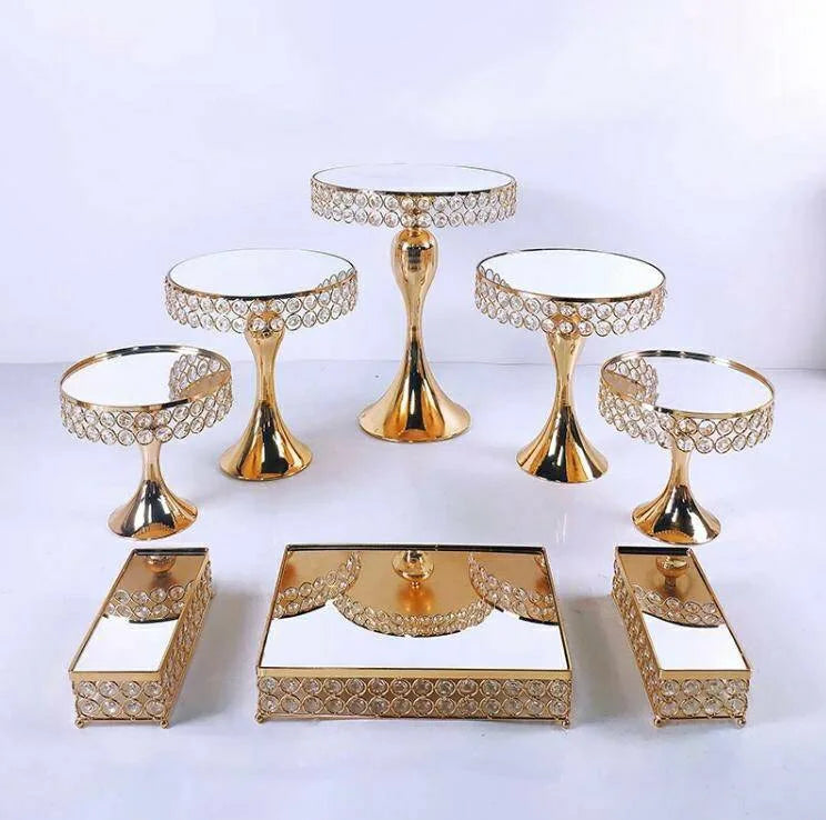 Wholesale Luxury Iron Cake Stands Set Gold Wedding Favor Cookware Tool for Kitchen Metal Cupcake Buffet Display Dessert Stand