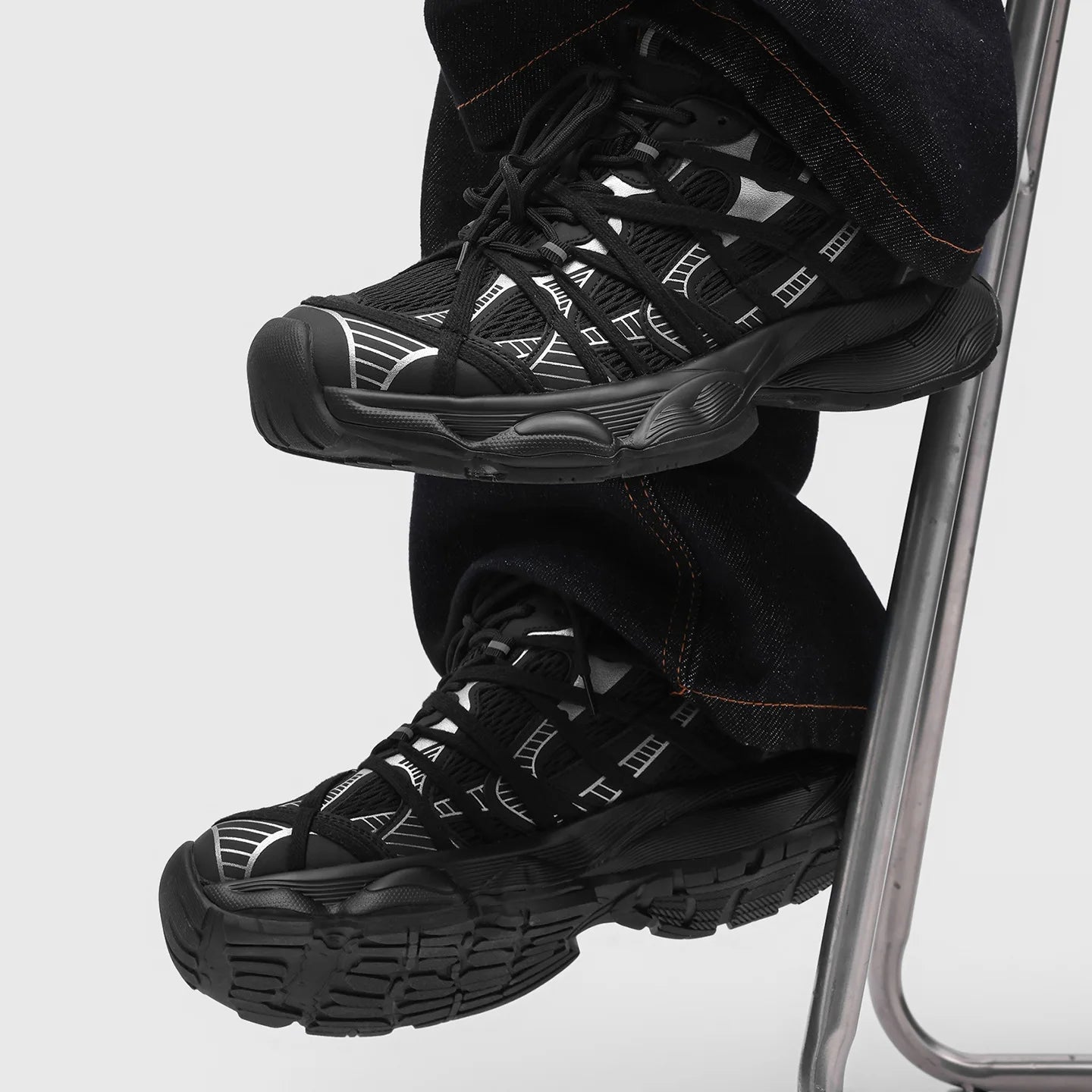 Empire Chunky Sneakers Mesh Upper Breathable Cushioned Rubber Outsole Height Increasing All Seasons Sporty Toe Lace-up Shoes