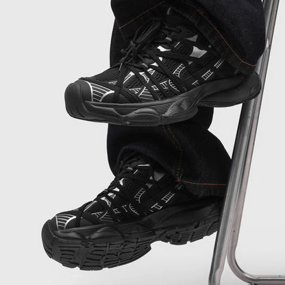Empire Chunky Sneakers Mesh Upper Breathable Cushioned Rubber Outsole Height Increasing All Seasons Sporty Toe Lace-up Shoes