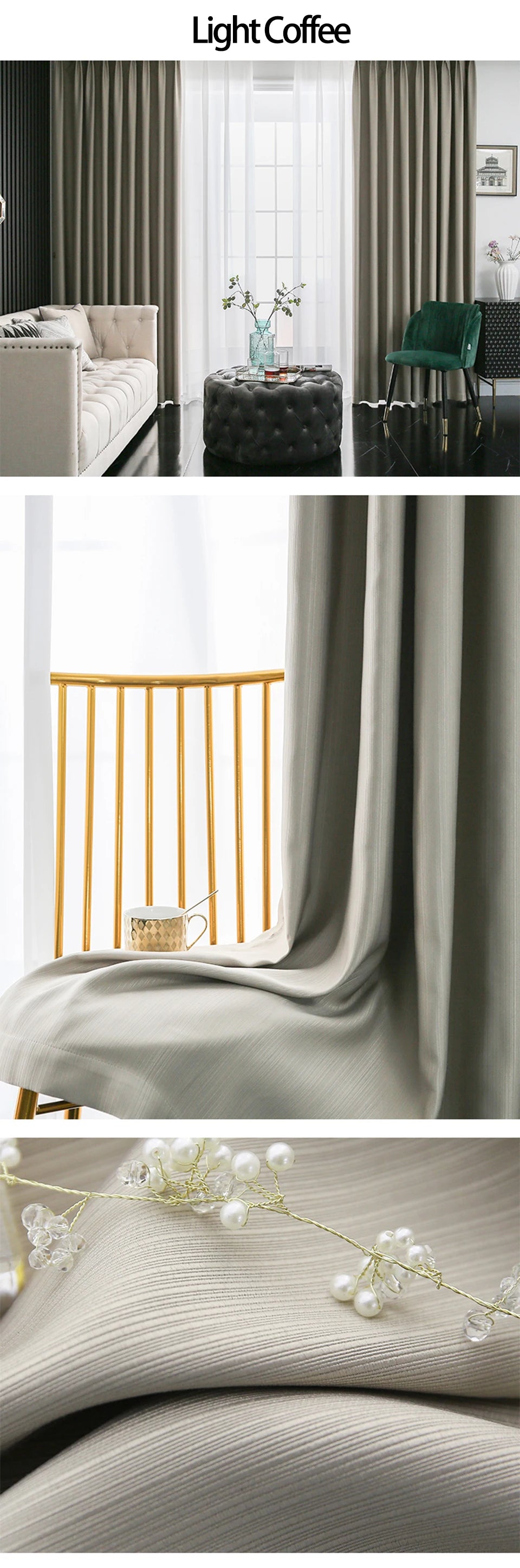 YCENTRE Modern Style Solid Color Window Treatment Curtains Thermal Insulated Curtains Blackout Curtain Drape For Living Room