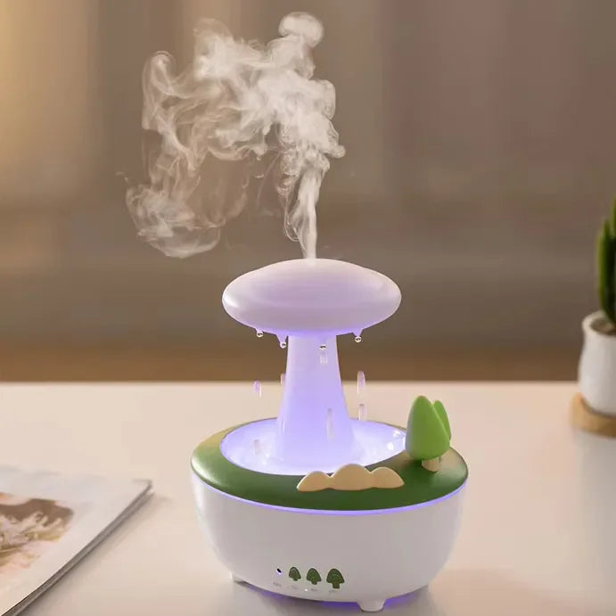 2025 New Trending 3D Simulation Landscape RainDrop Air Humidifier 7 Color Night Lights 280ML Aromatherapy Fragrant Oil Diffuser