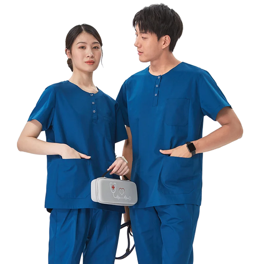 Women Stretch Nursing Uniforms Soft Clinical Scrub Set Quick-Dry Doctor Dust-proof Workwear Medical Scrubs Top+ Pants on Sale