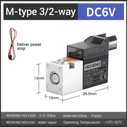 Highend 3/2 Way Direct Acting Mini Solenoid Valve 24v 10mm L/M/G-type Vacuum  Plastic Mini Sock Knitting Solenoid Valve