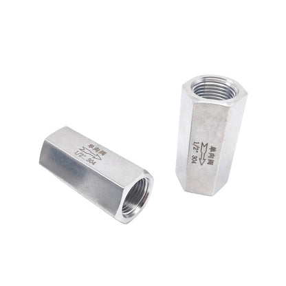 1/8" 1/4" 3/8" 1/2" 3/4" 1" 304 Stainless Steel One-Way Check Valve with Ball Structure Hexagonal Female Thread
