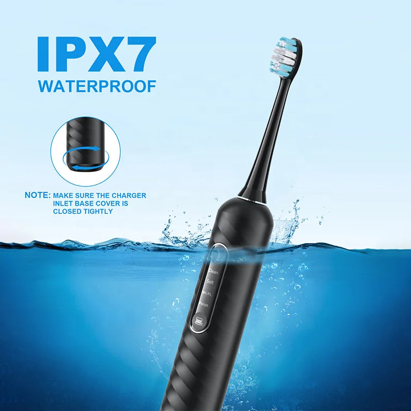 3-in-1 Sonic Electric Toothbrush Water Flosser 38K VPM 4 Cleaning Modes Teeth Whitening Gum Care IPX7 Medium Tartar Removal