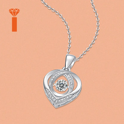 Hot Sale S925 Heart Shape Moissanite Pendant Necklace Pass Diamond Tester Moissanite Necklace Valentine'S Day Gift Necklace