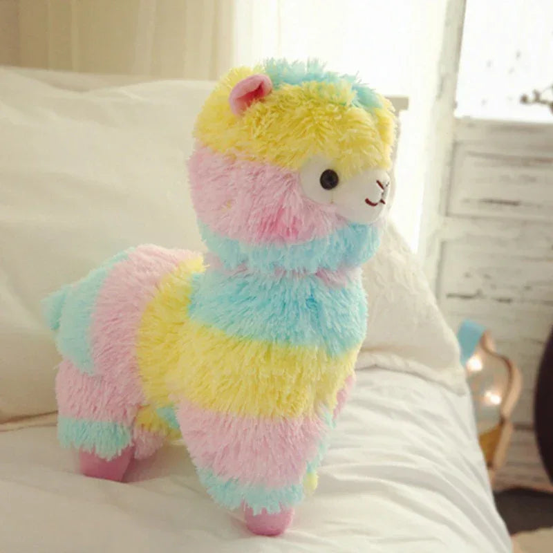YOMDID 25/35cm/50cm Rainbow Alpaca Plush Cushion Kawaii Stuffed Cushion Cartoon Alpaca Plush Doll Christmas Children Kids Gift