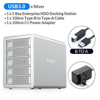ORICO 35 Series 5 Bay HDD Docking Station With Dual Chip 150W Built-in Power Hard Drive Case for Altcoins Mining