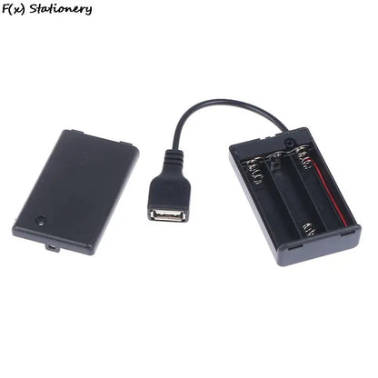 DC4.5V Portable Mini AAA Battery Holder Storage Box Case USB Power Supply Battery Box 65x45x15mm