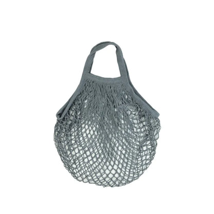 Recycled Reusable Cotton String Mesh Net Shopping Bag Long Handle Fruit Vegetable Grocery Produce Tote for Daily Life Letter