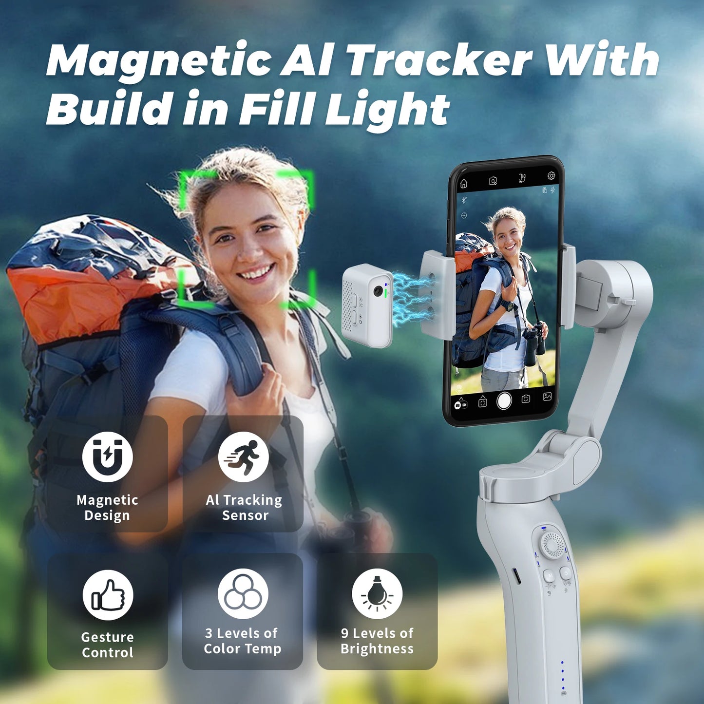 Best Seller L7Bpro Handheld 3  Foldable Panoramic Shooting 360 Degree Auto Face Tracking Phone Gimbal Stabilizer