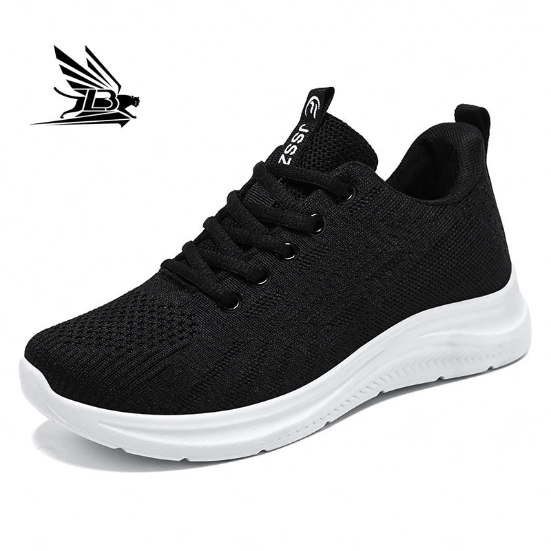 Design Multicolor Fly Woven Upper Light Breathable Women's Large Casual Fashion Sneaker