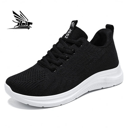 Design Multicolor Fly Woven Upper Light Breathable Women's Large Casual Fashion Sneaker