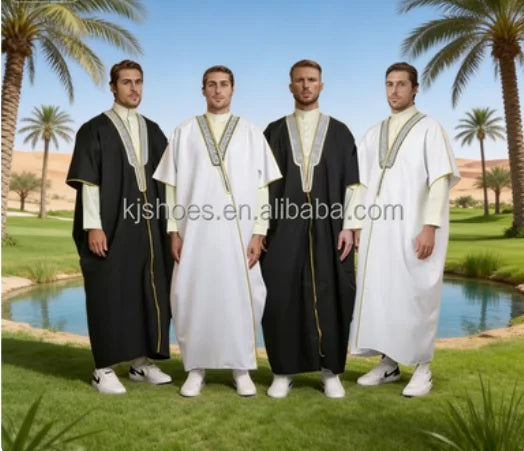 2027 NEW KJ Wholesale Fast Shipping Saudi Arabic Bisht for Men Breathable XXL Jubbah for Muslim Men Bisht Dress ODM for Winter