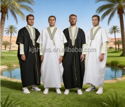2027 NEW KJ Wholesale Fast Shipping Saudi Arabic Bisht for Men Breathable XXL Jubbah for Muslim Men Bisht Dress ODM for Winter