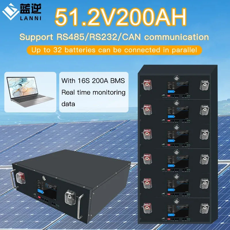 48V51.2V200Ah Lifepo4 Lithium Battery 10kWh Lithium Iron Phosphate Lifepo4 Battery Home Energy Storage Rack Battery Pack