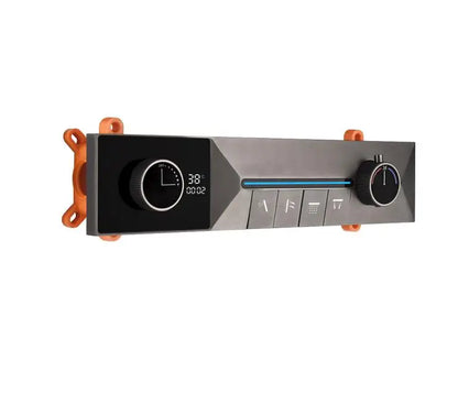 4 Way Shower Diverter Valve Digital Temperature Display Control Mixer Valve Modern Push Button Shower Faucet Valve