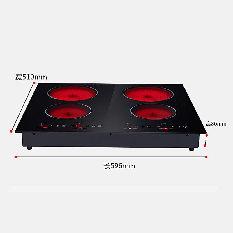 Best Selling Built in 4 Burner Induction Cooker Black Electric Touch Screen OEM Stainless Steel 220V 5000W Taino Electric Ind