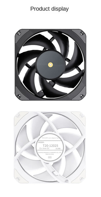 TEUCER T20 Industrial Grade 12V 4Pin 2500RPM PC Case Radiator Fan Ball Bearing High Wind Pressure Cooling Fans S-FDB