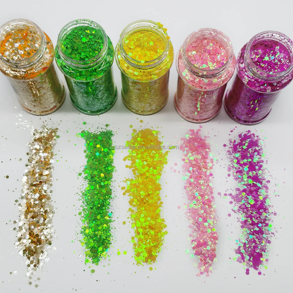 US Warehouses High Flash Spring Chunky Glitter 24 Color Bottle Set for Diy Makeup Manicure Handcrafted Cups Gift-making and More