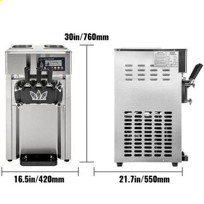 VEVOR 1200W A168  Compressor Ice Cream Maker 4-Nozzle LCD Panel Machine for Yogurt and Milk 3 Flavors New Condition