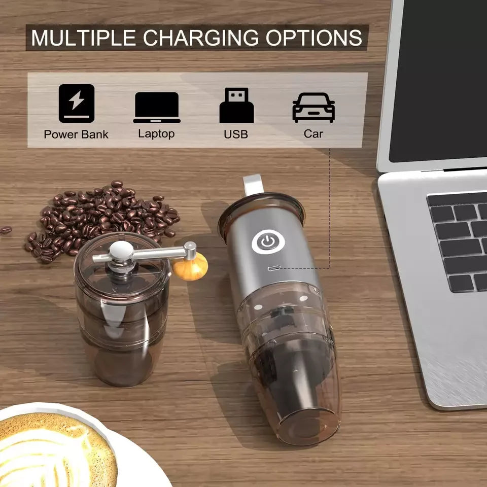 USB Rechargeable  Grinder Electric Portable Coffee Bean Grinder Grind Settings Espresso Drip Conical Burr Coffee Grinder