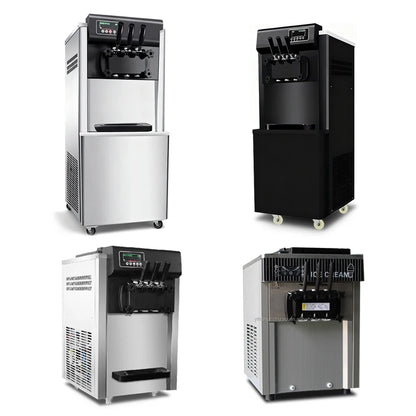 New Small Countertop Automatic Soft Ice Cream Machine 3 Flavors 220V 20L/H Capacity