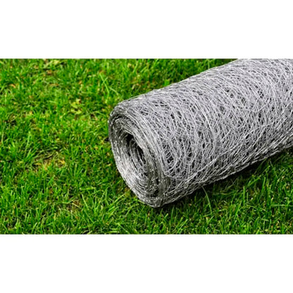 W2B VidaXL Galvanized Steel 82'x2.5' Chicken Wire Fence Silver Steel Wire Mesh
