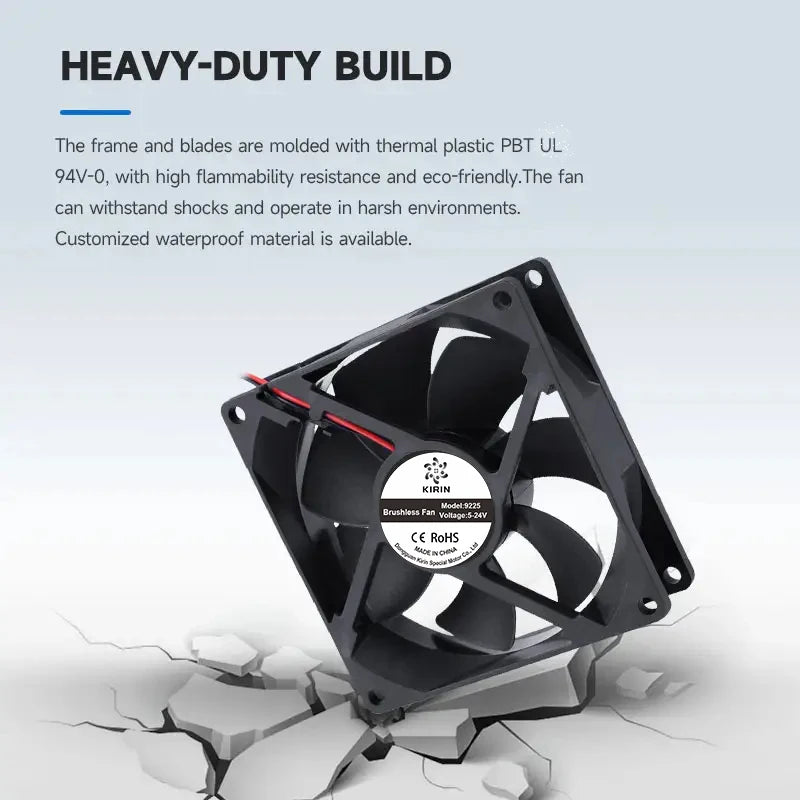 9225 High Speed Brushless Industrial DC Motor Axial Flow Cooled DC 12v  Brushless Fan