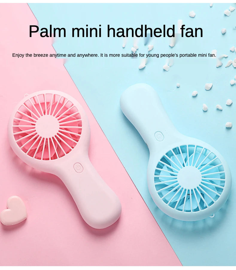 Colorful handheld mini fan portable USB charging convenient creative cool small fan pocket handheld fan summer gift