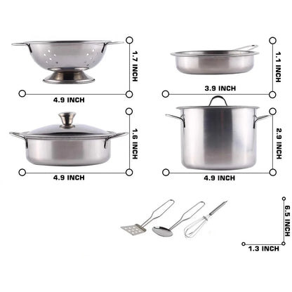 JXD Children's Pretend Cooking Toy Mini Kitchen Set As a Birthday Gift for Kids Baking Apron Set