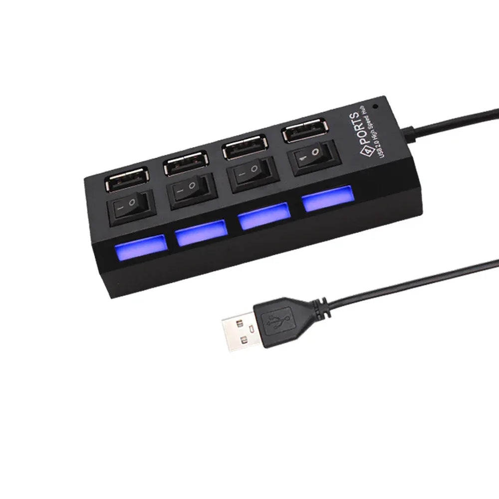 USB 2.0 Hub USB Hub 2.0 Multi USB Splitter Hub Use Power Adapter 4/7 Port Multiple Expander 2.0 USB Hub with Switch for PC