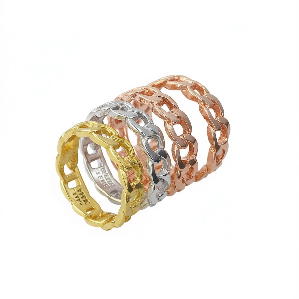 Champagne White Alloy Cocktail Ring Gold Plated Trendy Unisex Fashion Ring Party Daily Wear