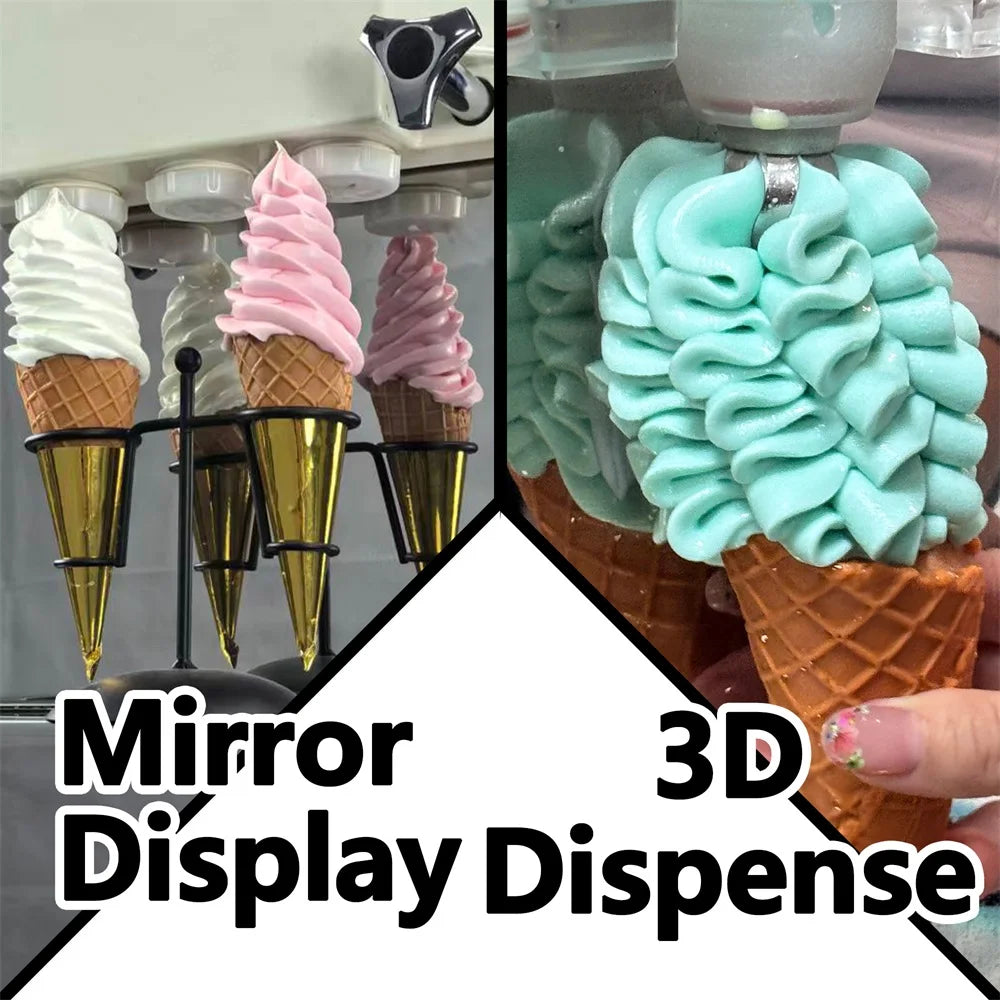 USA in Stock 3 Flavors Soft Serve Ice Cream Machine with air Pump Countertop Commercial Soft Ice Cream Maker with Keep Fresh