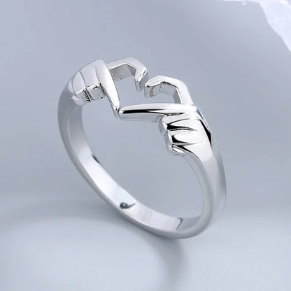 Q355 Heart Shape Stainless Steel Ring Modern Unisex Fashion Jewelry Gift Plain Design For Couple Or Self