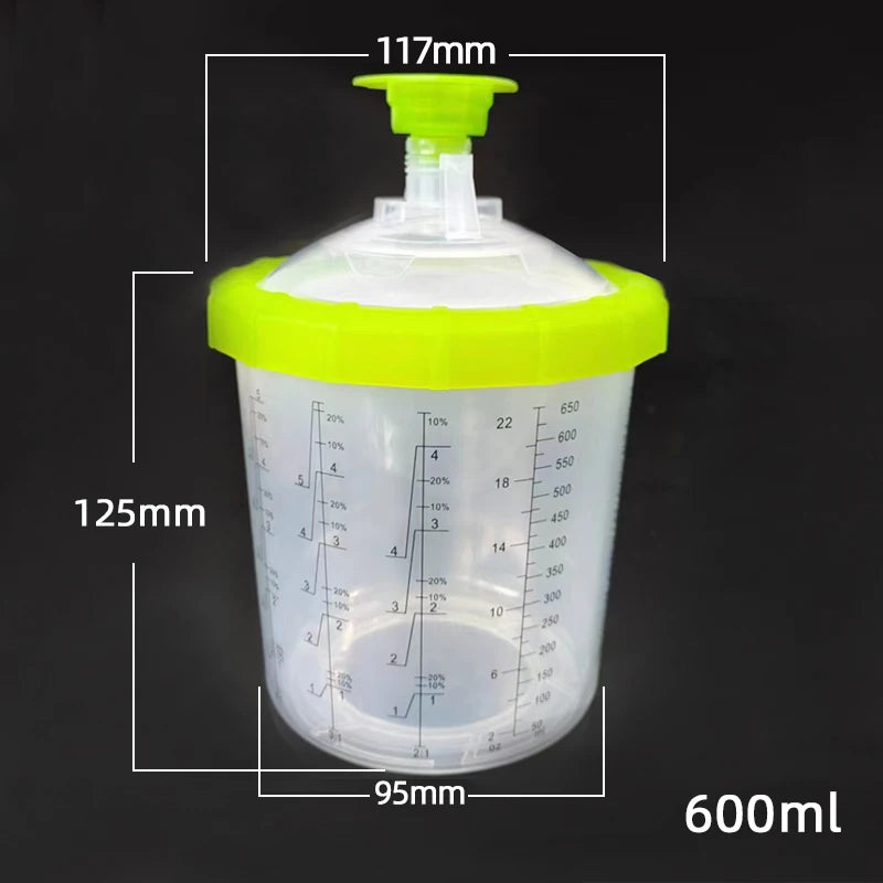 50Pcs 400ML Spray Gun Paint Tank Paint Spray Gun Mixing Cup No Clean Disposable Measuring Cup Type H/O Quick Cup