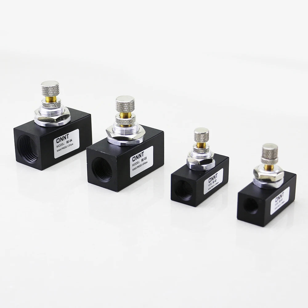 RE-01RE-02 RE-03 RE-04 G1/8 G1/4 G3/8 G1/2 Adjustable Pneumatic Solenoid Air Throttle Flow Control Valve One Way
