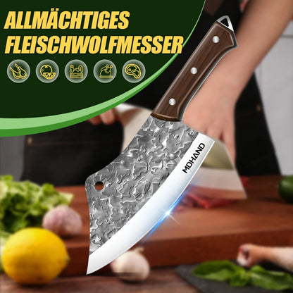 Custom Engraved Logo 7 Inch Heavy Duty Butcher Knife 2.6MM Thick Forged Blade Kitchen Meat Cleaver Knives
