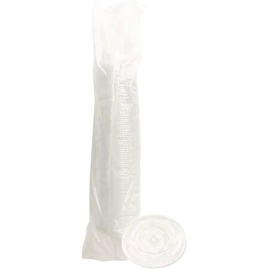 Boardwalk BWKNPET912STRAPK Disposable Crystal-Clear Cold Cup Lids 9 Oz. to 12 Oz. with Straw-Slot Clear (100/Pack) B0F8PLC2HC