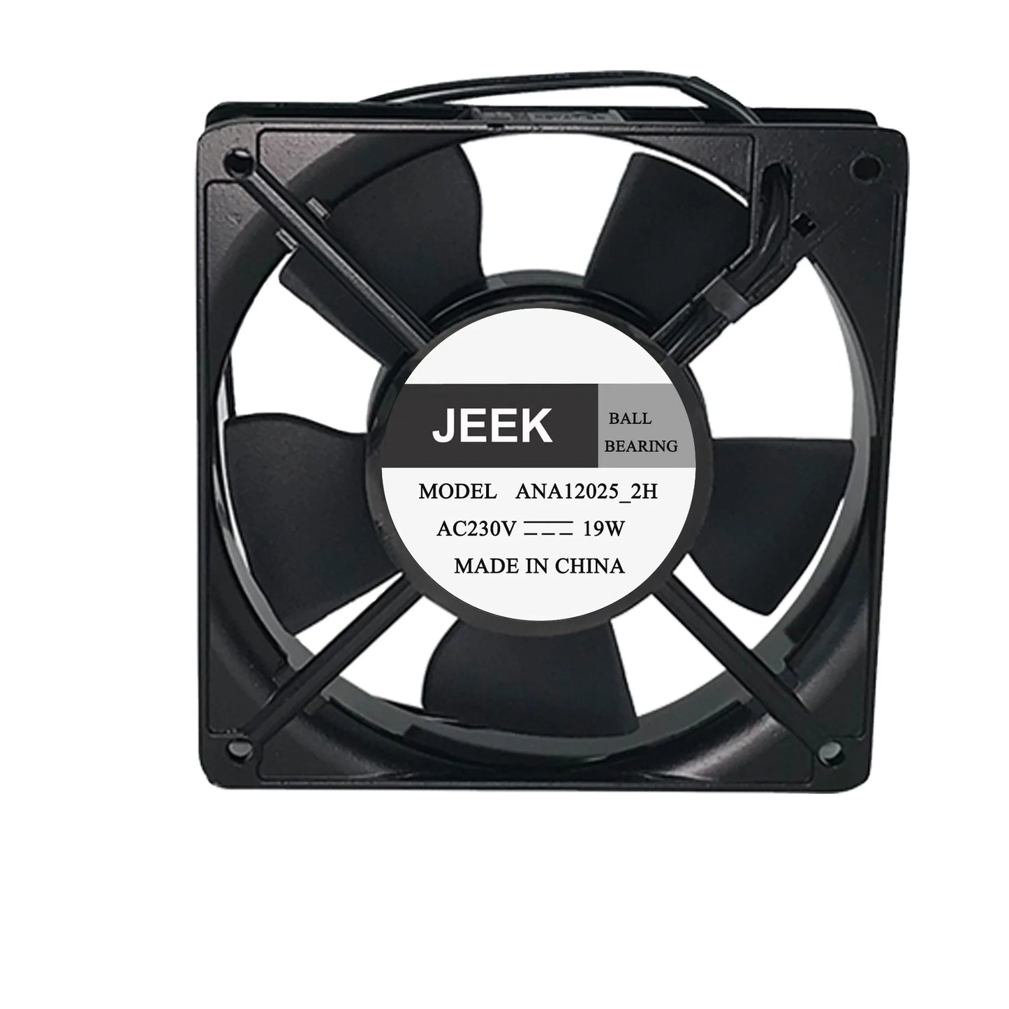 JEEK 12025 230V AC Cabinet Fan CE Certified 19W Aluminum Frame for Distribution Box and Industrial Ventilation