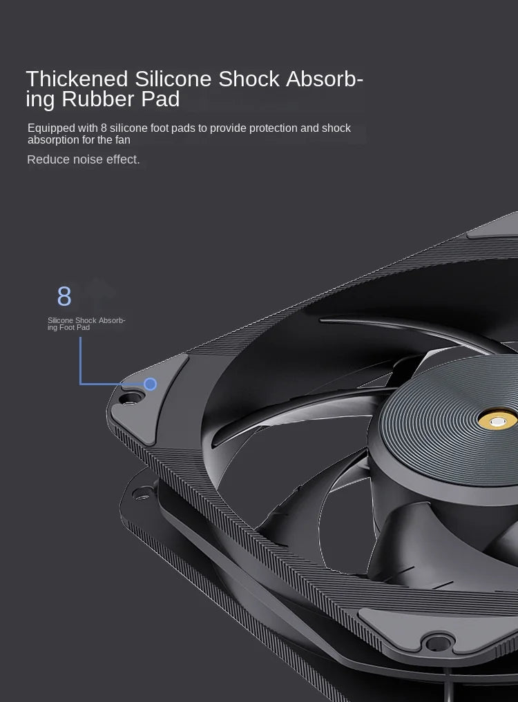 TEUCER T20 Industrial Grade 12V 4Pin 2500RPM PC Case Radiator Fan Ball Bearing High Wind Pressure Cooling Fans S-FDB